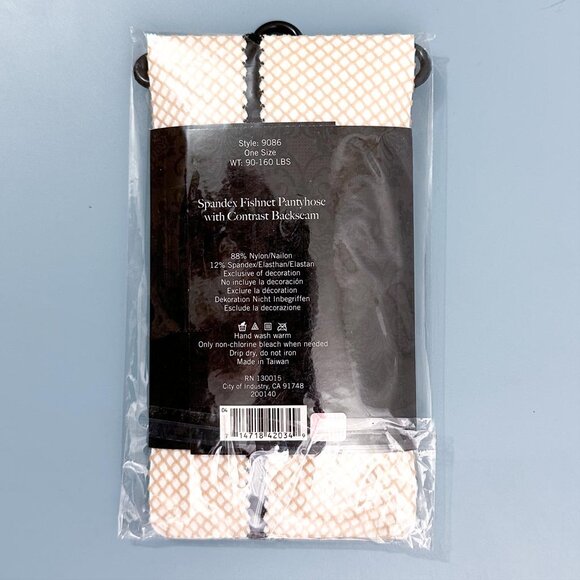 Leg Avenue Fishnet Pantyhose w/ Contrast Backseam - Picture 2 of 2